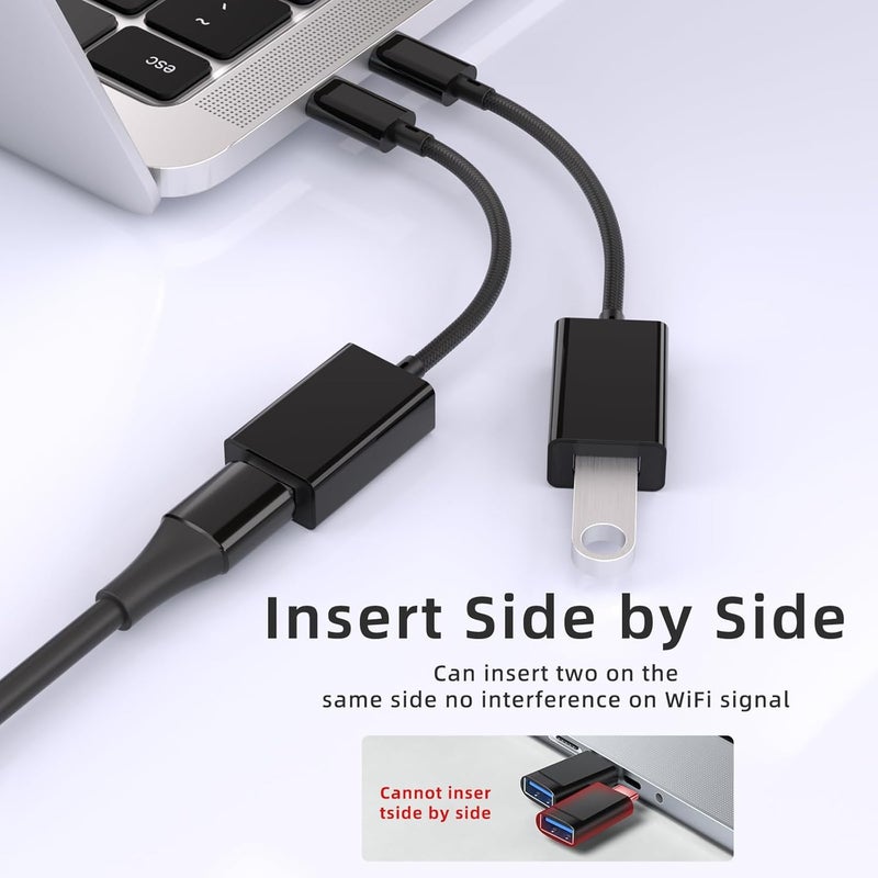 MAXAUX USB C to USB 3.0 Adapter [2 Pack], USB C Male to USB Female OTG Cable Thunderbolt3 to USB Adapter Compatible with MacBook Pro/Air, iPhone 16 Pro Max/16 Plus/16/15, Galaxy S24/S23/S22/S21 - Image 4